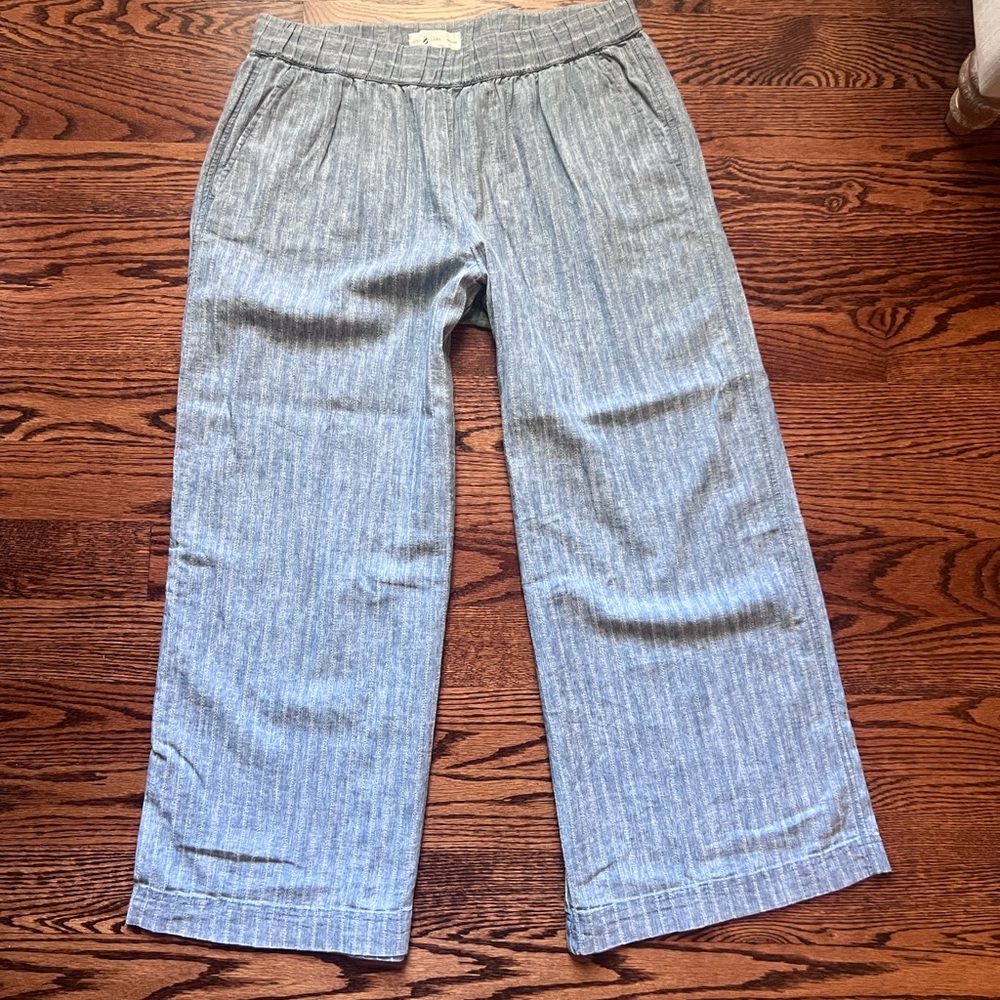 Lou & Grey Blue Striped Wide Leg Pants